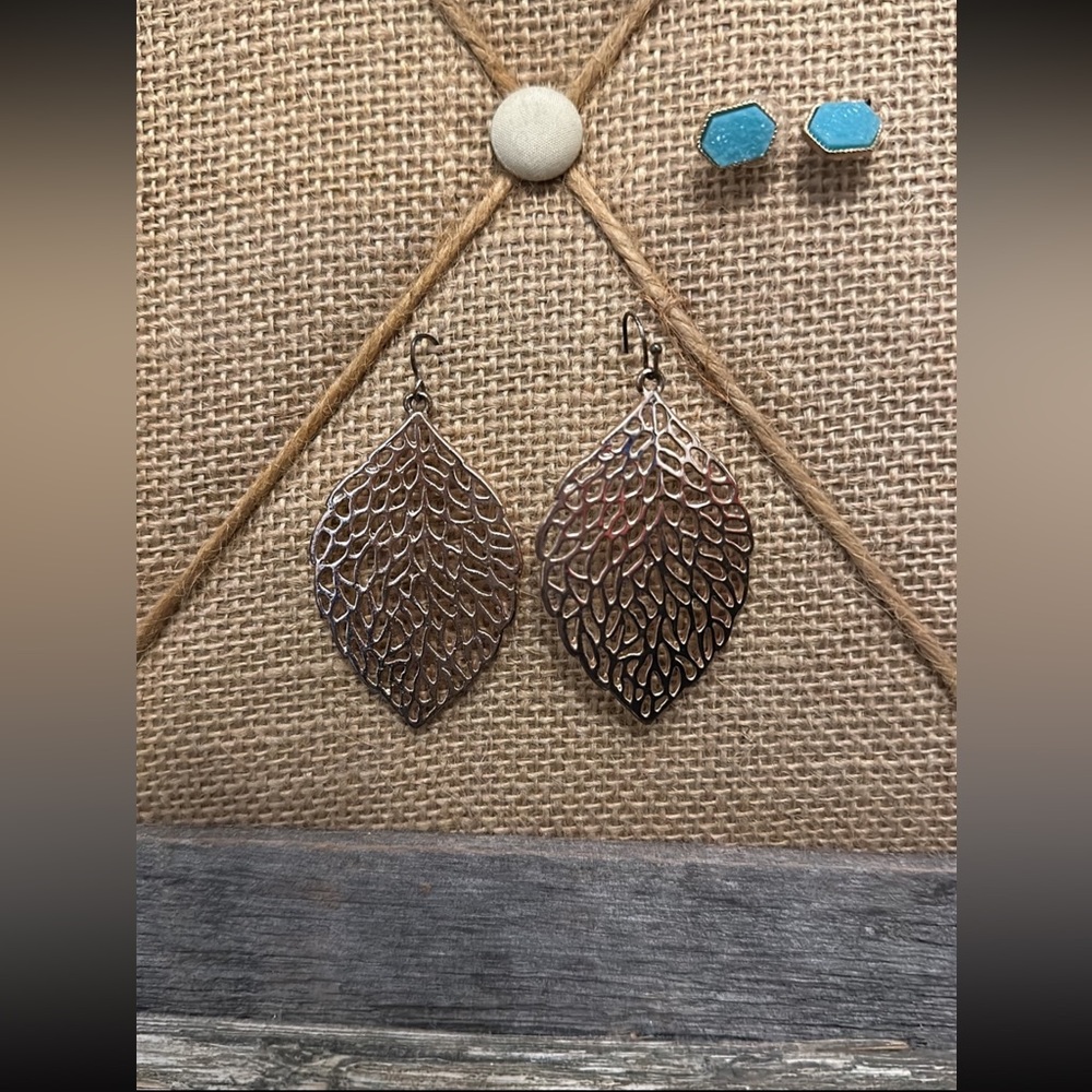 Rose Gold Dangle Feather Earrings